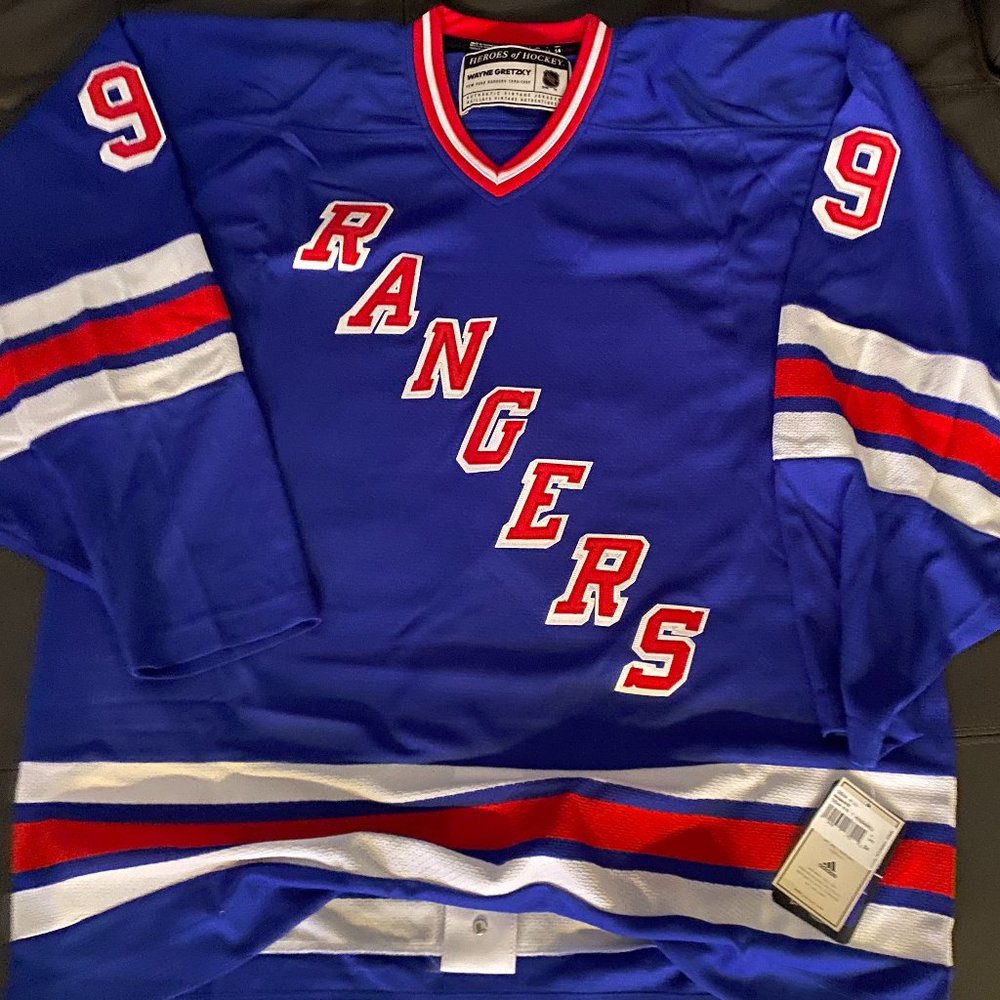Adidas NEW YORK RANGERS WAYNE GRETZKY Heroes  Men's JERSEY Size 46 or 54  NEW - Picture 2 of 4